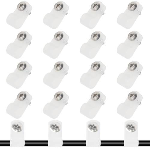 50 Pcs 1/3 Inch White Nylon Screw Mounting R-type Cable Clip Wire Clamp, 8.4mm Cable Clip Wire Clamp for Wire Management, Stainless Steel Screws Included - color: 50 Pcs White, size: 1/3