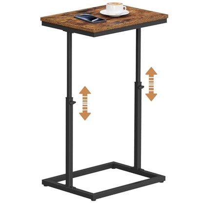 TUTOTAK End Table, Side Table, Tall Couch Table, Sofa Table, Living Room, Bedroom，Brown TB01BB083P - color: Brown, size: 1 Pack, style: Large