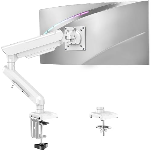 Single Monitor Mount for 32 27 24 22 inch Screen, Monitor Arm Holds 4.4-22 lbs, Monitor Desk Mount, Gaming & Home Office Use, VESA 75x75mm & 100x100mm, Freelift Pro White - color: White, size: Single
