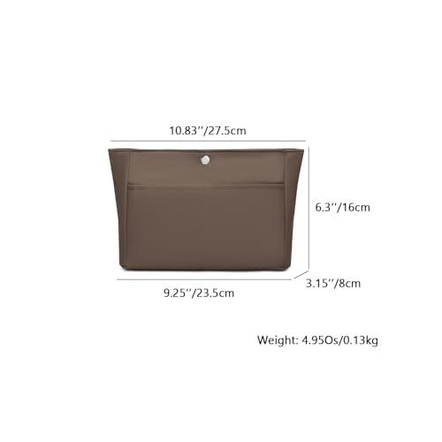 YONEBN waterproof Storage Bag Lightweight Large Capacity nylon Bag Inner Bag Handbag Organizer - color: Nylon/Brown