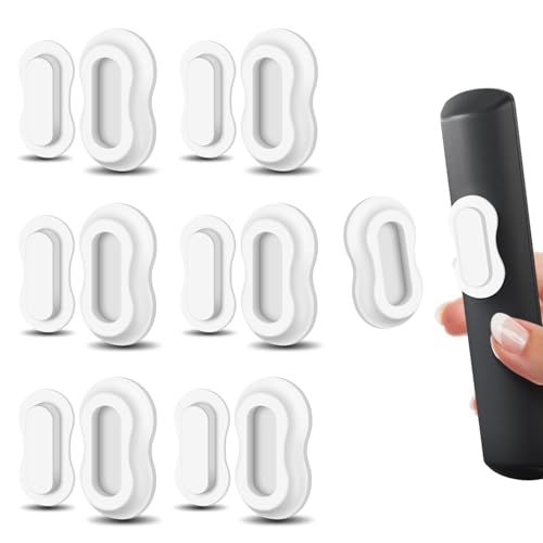HOTEC 6 Pack Magnetic Remote Control Holder Wall Mount, Upgraded No Drill Self-Adhesive TV Remote Organizer, Universal Storage for TV, Fan, AC, Media & RV Accessories, White - color: White