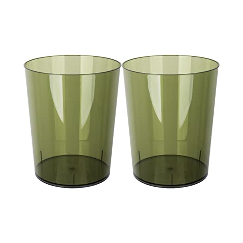 Anyoifax Small Trash Can Plastic Wastebasket 1.5 Gallon Round Garbage Container Bin with Handles for Bathroom, Bedroom, Kitchen, College Dorm, Office, Craft Room - Green, 2 Pack - color: Clear & Green, size: 1.5 Gallon/2 Pack