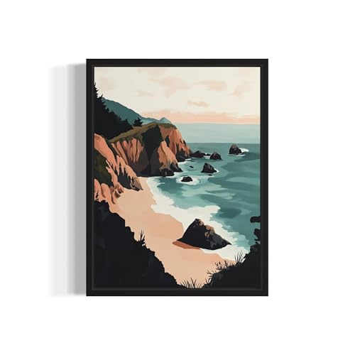 Big Sur Unframed Wall Art Print Poster, California Boho Decor Posters Prints Scenery Landscape Home Picture Painting Artwork Gallery 4 (Big Sur, 14"L x 11"W, Unframed) - color: Big Sur, size: 14"L x 11"W