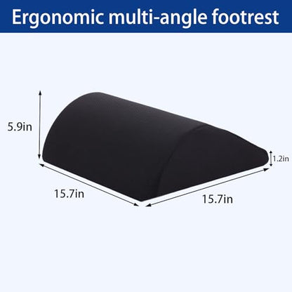 Foot Rest for Under Desk at Work, Ergonomic Under Desk Footrest with Washable Cover for Office, Home & Gaming Leg Elevation Pillow Black - color: Black