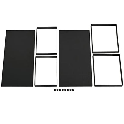 YMYNY Cabinet Shelf Organizer, Countertop Shelves Set of 2, Kitchen Spice Racks, Stackable, Storage Racks for Cupboard, Sink, Pantry, Bathroom, Black, Metal, UHSR002B