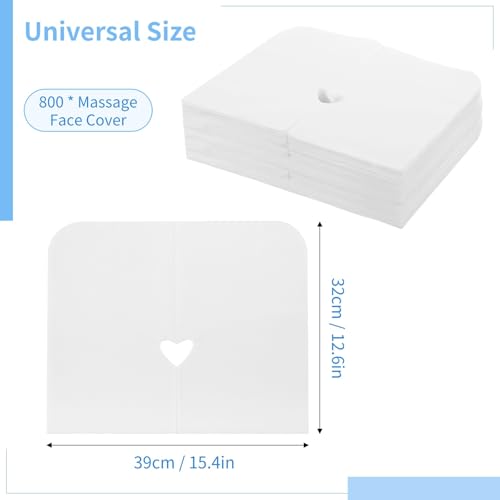 800PCS Disposable Face Cradle Covers, Disposable Massage Table Cover, Single Use Massage Bed Headrest Cushion Cover, Professional Massage Chair Face Cover for Skincare Beauty Salons