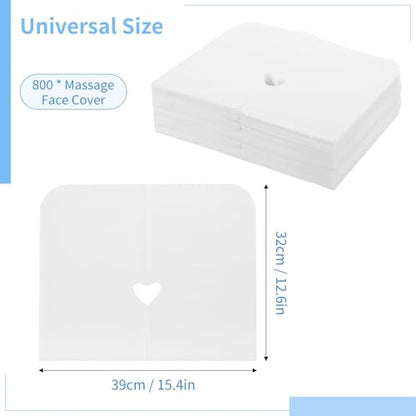 800PCS Disposable Face Cradle Covers, Disposable Massage Table Cover, Single Use Massage Bed Headrest Cushion Cover, Professional Massage Chair Face Cover for Skincare Beauty Salons