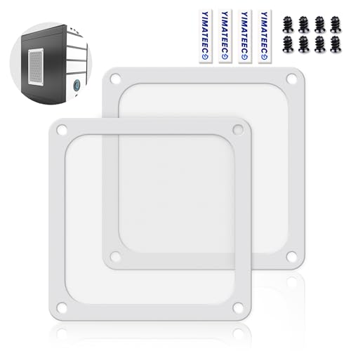 Dust Filter PC 120mm for Computer Cooler/PSU/Routers Nylon 80 Mesh, Magnetic Frame PC Fan Dust Mesh PC Cooler Filter Dustproof Computer Fan Grills (Nylon, 120 * 120mm, 2pcs, White) - color: White, size: 2pcs - Nylon