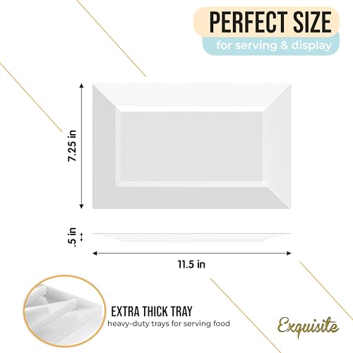 Exquisite Plastic Serving Trays for Party - 40 Pcs 11.5 Inch Clear Serving Platters, Plastic Trays for Food, Clear Tray, Food Tray Disposable Platters for Parties, Catering & Buffet - color: Clear, size: 11.5 Inches