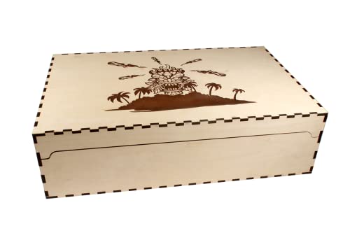 The Broken Token Fireball Island Compatible Game Crate - Wooden Storage Box with Multiple Trays