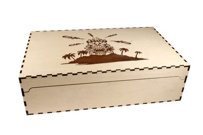 The Broken Token Fireball Island Compatible Game Crate - Wooden Storage Box with Multiple Trays
