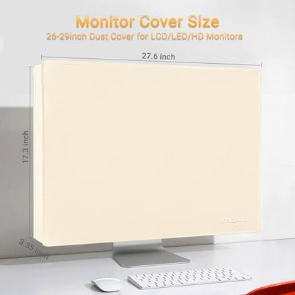 MOSISO Monitor Dust Cover 26, 27, 28, 29 inch Anti-Static Dustproof LCD/LED/HD Panel Case Computer Screen Protective Sleeve Compatible with iMac 27 inch, 26-29 inch PC, Desktop and TV, Beige - color: Beige, size: 26-29 inch