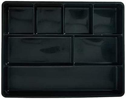 Rubbermaid Extra Deep Desk Drawer Director Tray, Plastic, 11.875 x 15 x 2.5 Inches, Black (Pack of 2) - size: 7 Section (Pack of 2)