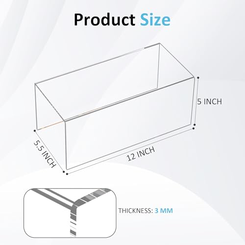 Sezanrpt Acrylic Shelf Riser 12x5.5x5 pack of 2, Countertop Acrylic Display Storage Organizer for Funko Pop Figure, Cosmetics, Bags, Shoes, Toys, Collectibles, 12x5.5x5 Inch - color: Clear, size: 12x5.5x5 Inch