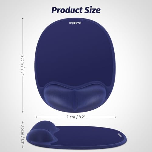 Ergonomic Mouse Pad for Vertical Mouse, Memory Foam (Midnight Blue) - color: Midnight Blue