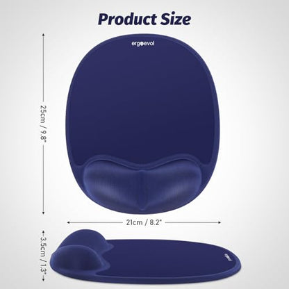Ergonomic Mouse Pad for Vertical Mouse, Memory Foam (Midnight Blue) - color: Midnight Blue