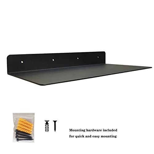 Linear Floating Shelf Wall Mounted Metal Shelves Heavy Duty Industrial Modern Steel Black Linear Metal Wall Shelf Display Shelves for Decorative for Modern Farmhouse Living Room (8-inch X 16.5-inch) - size: 8"*16.5"