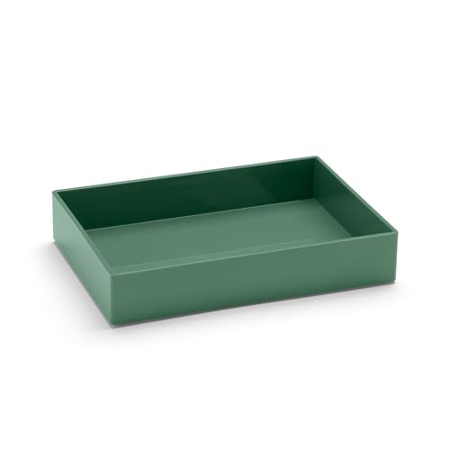 Poppin Stackable Medium Accessory Tray - Modular Lacquer Desk Trays for Office Organization, Color-Coordinated Office Supplies for Desk, Paper Trays (Sage, Medium Accessory) - color: Sage, size: 9.8" x 6.8" x 1.8"