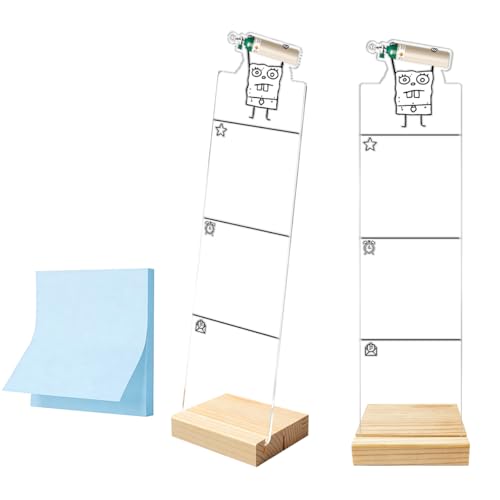 Monitor Memo Board Sticky Note Organizer Computer Monitor Memo Board Oxygen Cylinder Acrylic Desk Accessories Removable Wooden Base Set Sticky Notes 100 Sheets 11.8×3.1 inches - color: Oxygen Cylinder