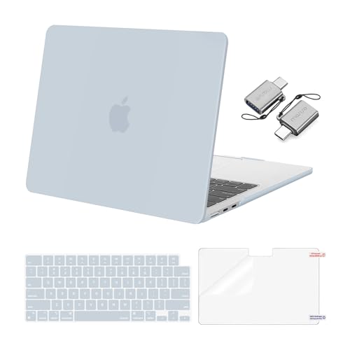 MOSISO Compatible with MacBook Air 13 inch Case M5 2026 M4 2025 M3 M2 2024-2022 A3449 A3240 A3113 A2681, Hard Shell&Keyboard Cover&Screen Film&Type C for MacBook Air 13.6 inch Case, Baby Blue - color: Baby Blue