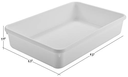 Masirs Interlocking Drawer Organizer Bins - Durable Plastic, Various Sizes for Custom Layout Design. Great for Desk Drawer, Tool Box or Garage Organization. (White | 8-Piece Set) - color: White