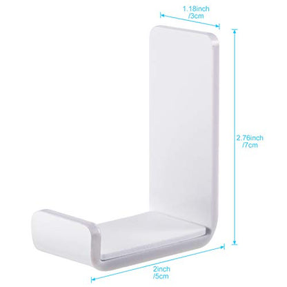 Weewooday 16 Pcs Headphone Hanger Headphone Holder Wall Hook Desk Bulk Adhesive Headset Wall Mount Stand General Purpose