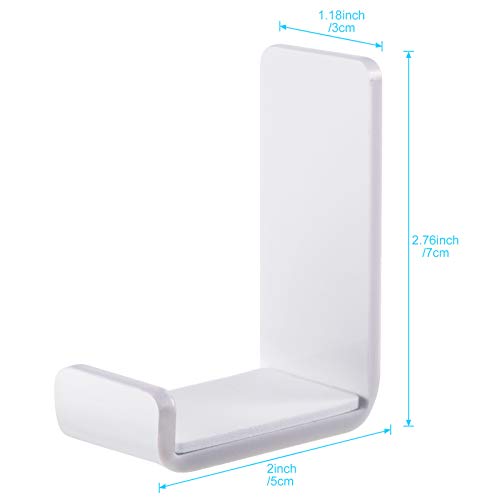 Weewooday 16 Pcs Headphone Hanger Headphone Holder Wall Hook Desk Bulk Adhesive Headset Wall Mount Stand General Purpose