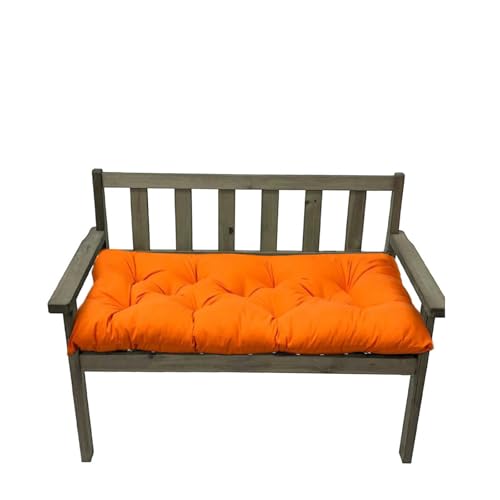 Outdoor Swing Bench Cushions Waterproof Tufted Bench Cushion for Outdoor Garden Recliner Seat Pads Sofa Pads 40" x 20", Orange - color: Orange