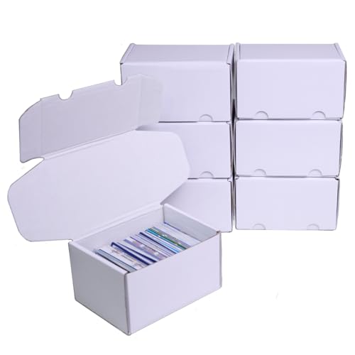 NUMINA 7 Pack 350 Small Card Storage Boxes, Heavy Duty Cardboard Game Card Organizer with Dividers for TCG, MTG, Sports & Trading Cards, Shipping Boxes for Collectors & Sellers - size: 6 in (7-Pack)