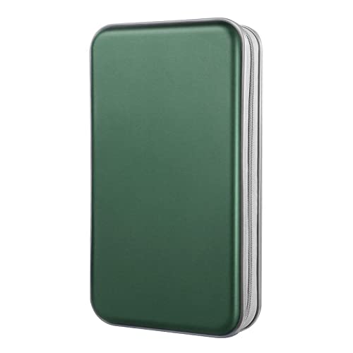 DVD Case, Bivisen CD Case Holder Wallet Binder 96 Capacity CD/DVD Cases Storage Holder Binder Organizer Wallet Book for Car Home Travel (Dark Green) - color: Dark Green