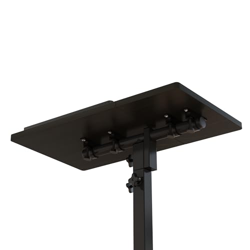LINGMI Mobile Height Adjustable Laptop Desk with Mouse Pad, Portable Laptop Desk Rolling Tiltable Table with Small Side Table for Couch,Rolling Computer Stand - color: Dekuwood Black
