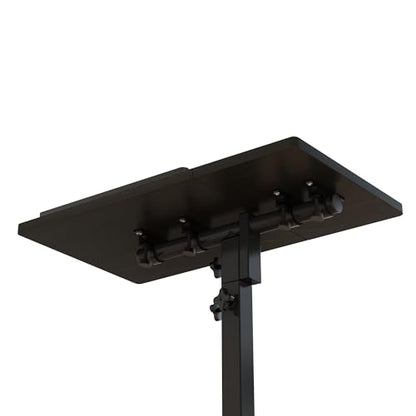 LINGMI Mobile Height Adjustable Laptop Desk with Mouse Pad, Portable Laptop Desk Rolling Tiltable Table with Small Side Table for Couch,Rolling Computer Stand - color: Dekuwood Black