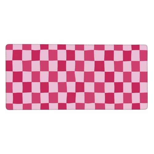 Pink Purple Checkerboard Mouse Pad Large Desk Mat for Keyboard and Mouse Non-Slip Gaming Mousepad Office Desk Accessories for Computer 35.4x15.7Inch - color: Pink Purple Checkerboard