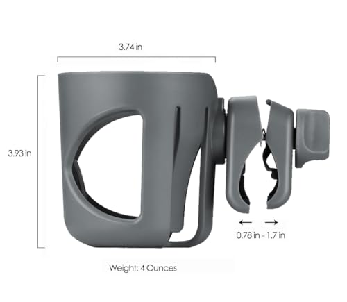 New Stroller Cup Holder for Stanley Quencher H2.0 (30 & 40 Oz. Models), Also Compatible with Stanley IceFlow (20 & 30 Oz. Models) - Gray - color: gray