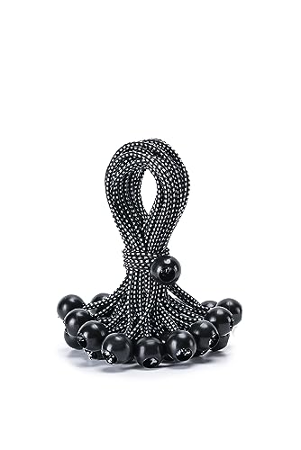 30 Pack Ball Bungee Cord, 11 Inch Heavy Duty Bungie Cord Balls Canopy Tarp Tie Down Bungee Balls for Camping, Tents, Cargo,Holding Wire and Hoses, Patio Umbrellas, Awning (Black/White) - color: Black/White, size: 11 Inch