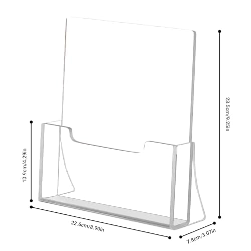 Acrylic Brochure Holder 8.5 x 11 inch, 2 Pack Clear Plastic Flyer Holder, Acrylic Desktop Stand for Pamphlets, Literature, Brochures, Magazines Materials Display Stands