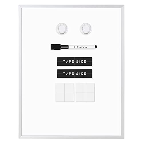 Amazon Basics Small Dry Erase Whiteboard, Magnetic Bulletin Board, with Marker and Magnets, 11"W x 14"H, Aluminum Frame - size: 11"W x 14"H, style: Aluminum frame