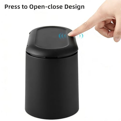 SUBEKYU 0.5 Gal Mini Countertop Trash Can with Lid for Desktop, Small Garbage Can for Office, Tiny Wastebasket, Plastic,Black - color: Black 0.5 Gal with Lid