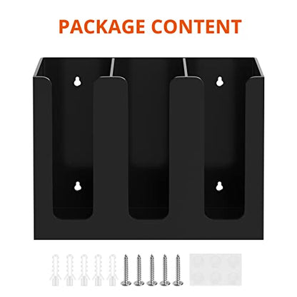 Richboom Acrylic Coffee Cup and Lid Storage Organizer Holder, 3 Compartments, Black - color: Black-3 Compartment