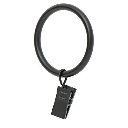 Ivilon Drapery Curtain Clip Rings - Clips Ring for Curtain Panels 1.7", Set of 14 - Black - color: Black, size: Set of 14 (1.7")