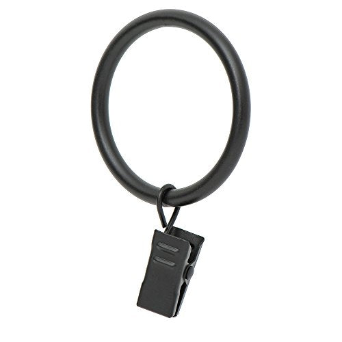 Ivilon Drapery Curtain Clip Rings - Clips Ring for Curtain Panels 1.7", Set of 14 - Black - color: Black, size: Set of 14 (1.7")