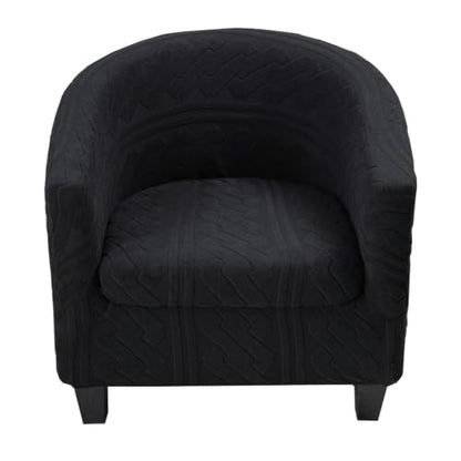 KRFOONN Club Chair Slipcover 2 Piece Stretch Jacquard Round Barrel Chair Covers Removable Tub Chair Slipcover with Elastic Bottom Chair Coverings Furniture Protector Cover for Living Room, T8 - color: Color T8