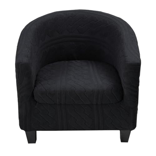 KRFOONN Club Chair Slipcover 2 Piece Stretch Jacquard Round Barrel Chair Covers Removable Tub Chair Slipcover with Elastic Bottom Chair Coverings Furniture Protector Cover for Living Room, T8 - color: Color T8