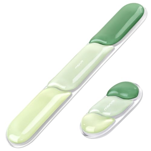 MOSISO Gel Keyboard Wrist Rest&Wrist Support for Mouse, Streamlined Ergonomic Soft Cooling Gel Mousepad Pain Relief Easy Typing Pad Non-Slip Computer Laptop Home/Office, Green - color: Green