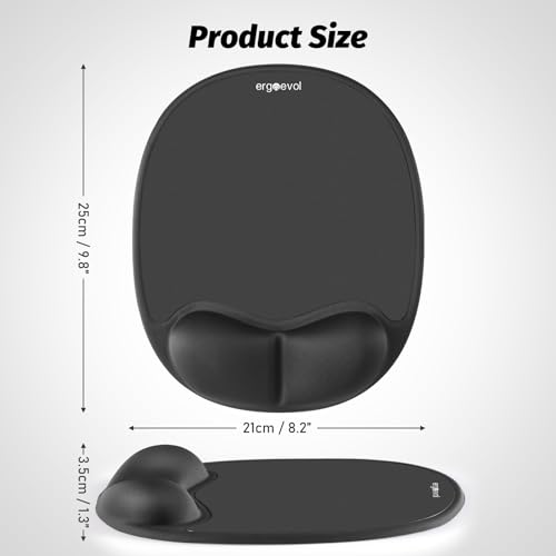 Ergonomic Mouse Pad with Skin-Friendly Lycra Memory Foam Wrist Rest, Easy-to-Clean Smooth PP Surface, and Non-Slip PU Base – Ideal for Vertical, Ergonomic, and Office Mice (Jet Black) - color: Jet Black