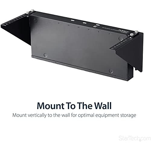 StarTech 4U Vertical Wall-Mount Rack Bracket, 19in, 125lb, TAA (RK419WALLV) - size: 4U