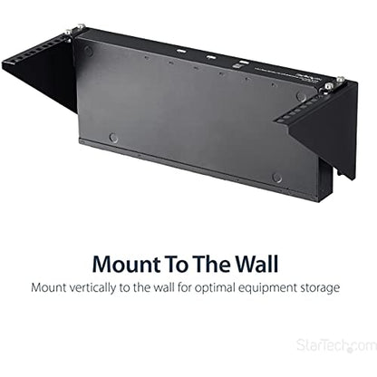 StarTech 4U Vertical Wall-Mount Rack Bracket, 19in, 125lb, TAA (RK419WALLV) - size: 4U
