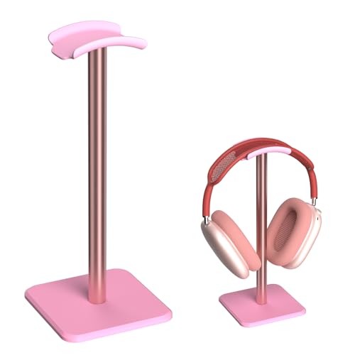 Headphone Stand - Headset Stand with Aluminum Hanger, Headphone Holder for AirPods Max, Sony, Bose, Beats and More (Pink) - color: Pink