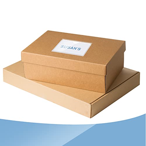 Outus 100 Pcs 4.1 x 2.5 Inch Clear Self Adhesive Pockets - Bin Labels for Storage Bins, Pocket Label Sleeves, Plastic Index Card Holder with Top Open for Organizing Bins Box Drawer - size: 4.1 x 2.5 Inch