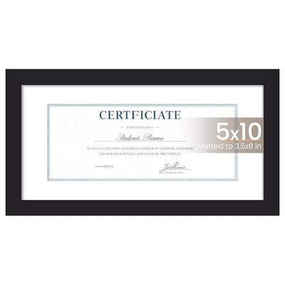 upsimples 5x10 Business License Frame, Display Document 3.5x8 with Mat or 5x10 without, Wall Hanging cosmetology license frame, Black, 1 Pack - color: Black, size: 5x10